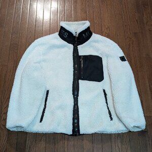 Moose Knuckles Saglek Deep Pile Sherpa Full Zip Ivory Fleece - Size XXL